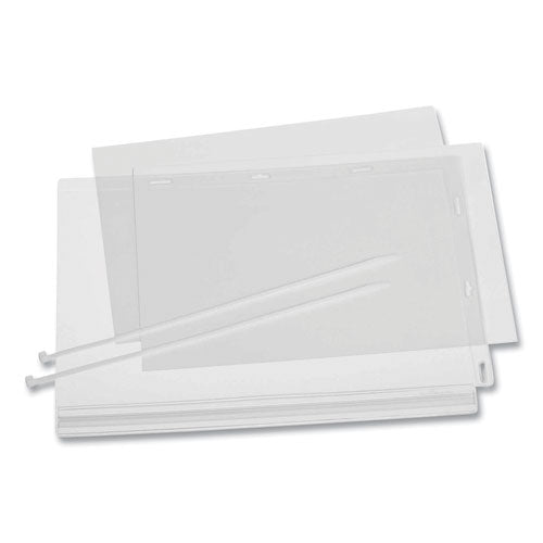 Image of Durable® Water Resistant Sign Holder Pockets with Cable Ties, 8.5 x 11, Clear Frame, 5/Pack