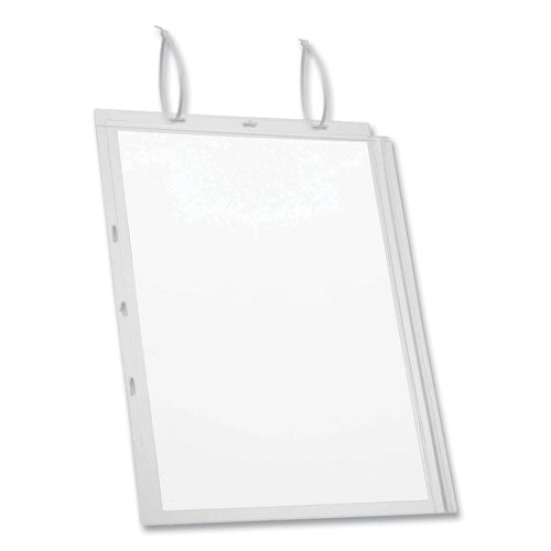 Image of Durable® Water-Resistant Sign Holder Pockets with Cable Ties, 11 x 17, Clear Frame, 5/Pack