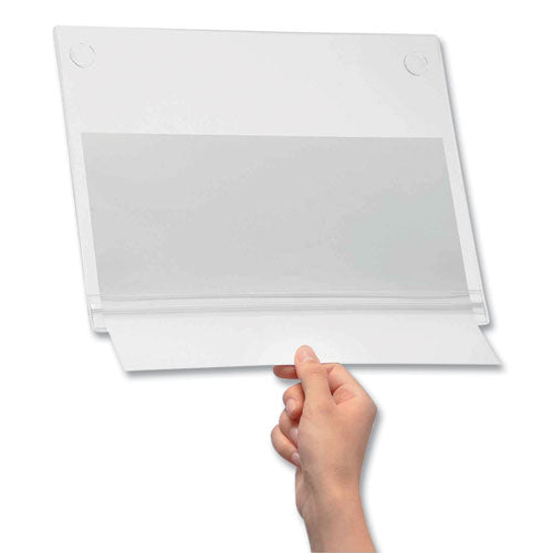 Image of Durable® Self-Adhesive Water-Resistant Sign Holder, 8.5 x 11, Clear Frame, 5/Pack