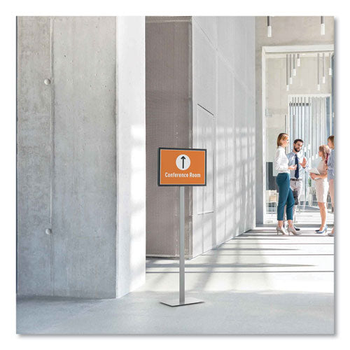 Image of Durable® Info Basic Floor Stand, 55.31" Tall, Black Stand, 11 x 17 Face