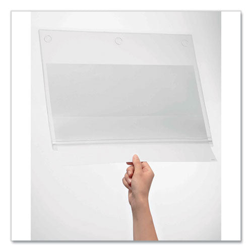 Image of Durable® Self-Adhesive Water-Resistant Sign Holder, 11 x 17, Clear Frame, 5/Pack
