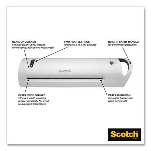 Image of Scotch Advanced Thermal Laminator, 13" Max Document Width, 5 mil Max Document Thickness