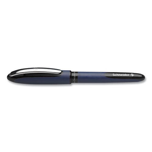 Image of Schneider® One Business Rollerball Pen, Stick, Fine 0.6 mm, Black Ink, Dark Blue/Black Barrel, 10/Box