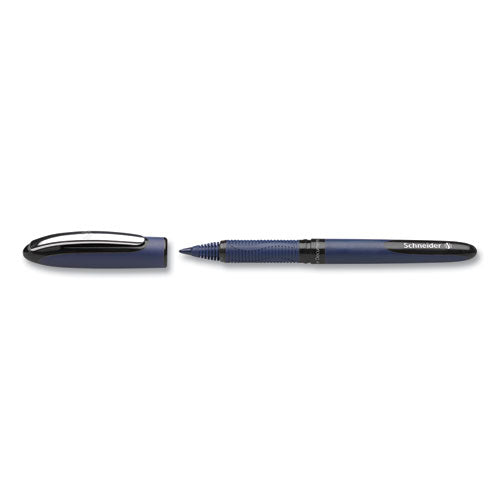 Image of Schneider® One Business Rollerball Pen, Stick, Fine 0.6 mm, Black Ink, Dark Blue/Black Barrel, 10/Box