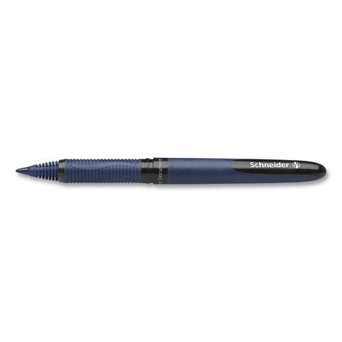 Image of Schneider® One Business Rollerball Pen, Stick, Fine 0.6 mm, Black Ink, Dark Blue/Black Barrel, 10/Box