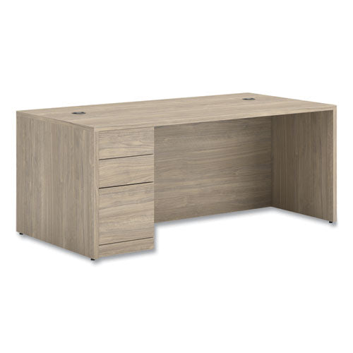 Image of HON® 10500 Series Single Full-Height Pedestal Desk, Left: Box/Box/File, 72" x 36" x 29.5", Kingswood Walnut
