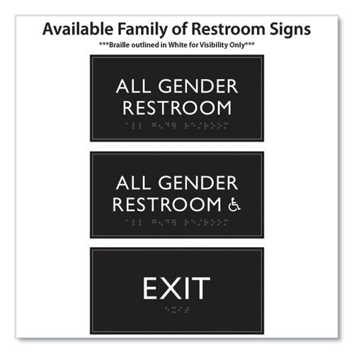 Image of Headline® Sign ADA Sign, Exit, Plastic, 4 x 4, Clear/White