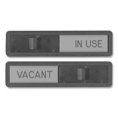 Image of Headline® Sign Vacant/In Use Sign, In-Use; Vacant, 2.5 x 10.5, Black/Silver