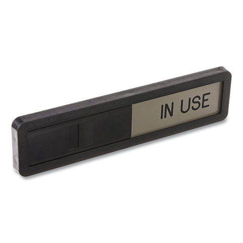 Image of Headline® Sign Vacant/In Use Sign, In-Use; Vacant, 2.5 x 10.5, Black/Silver