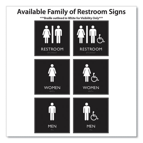 Image of Headline® Sign ADA Sign, Men Accessible, Plastic, 8 x 8, Clear/White