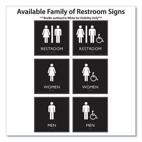 Image of Headline® Sign ADA Sign, Women Accessible, Plastic, 8 x8, Clear/White