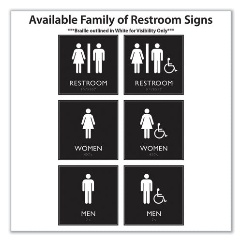 Image of Headline® Sign ADA Sign, Men, Plastic, 8 x 8, Clear/White