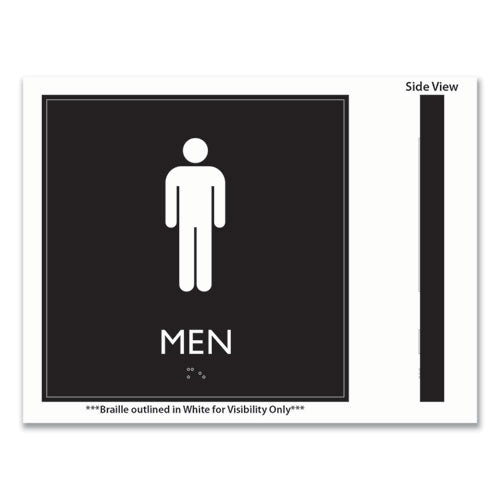 Image of Headline® Sign ADA Sign, Men, Plastic, 8 x 8, Clear/White