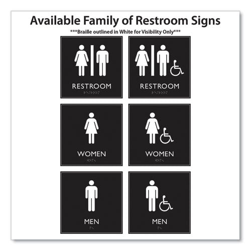 Image of Headline® Sign ADA Sign, Unisex Restroom, Plastic, 8 x 8, Clear/White