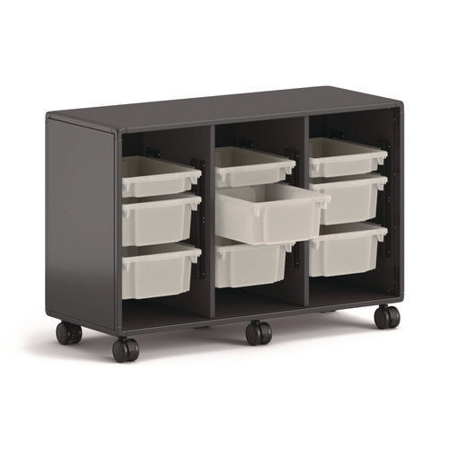 Image of HON® Class-ifi Tote Storage Cabinet, Three-Wide, 46.63" x 18.75" x 31.38", Charcoal Gray