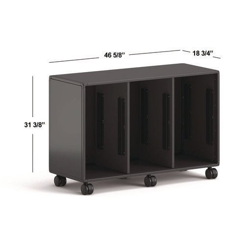 Image of HON® Class-ifi Tote Storage Cabinet, Three-Wide, 46.63" x 18.75" x 31.38", Charcoal Gray