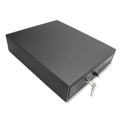 Image of Honeywell Space-Saving Steel Cash Drawer, 4 Bill, 5 Coin Slots, Key Lock, 17 X 13 X 4, Black