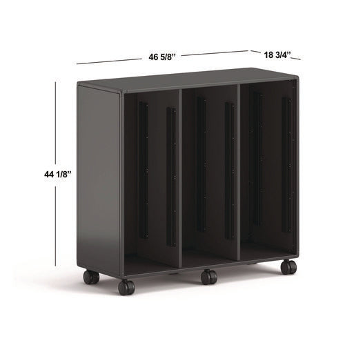 Image of HON® Class-ifi Tote Storage Cabinet, Three-Wide, 46.63" x 18.75" x 44.13", Charcoal Gray