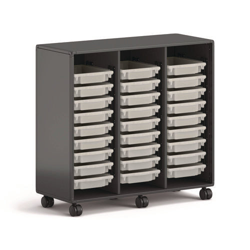 Image of HON® Class-ifi Tote Storage Cabinet, Three-Wide, 46.63" x 18.75" x 44.13", Charcoal Gray