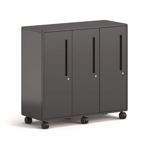 Image of HON® Class-ifi Tote Storage Cabinet, Three-Wide, 46.63" x 18.75" x 44.13", Charcoal Gray