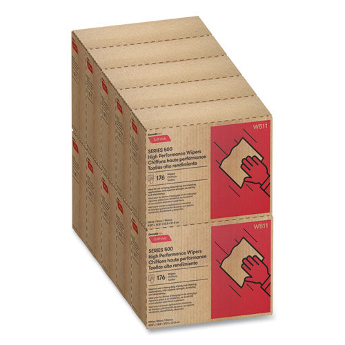 Image of Cascades PRO Tuff-Job S500 High Performance Wipers, 9.25 X 12.5, White, 176/box, 10 Box/carton