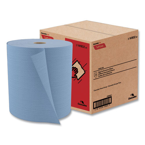 Image of Cascades PRO Tuff-Job Spunlace Towels, Jumbo Roll, 12 x 13, Blue, 475/Roll