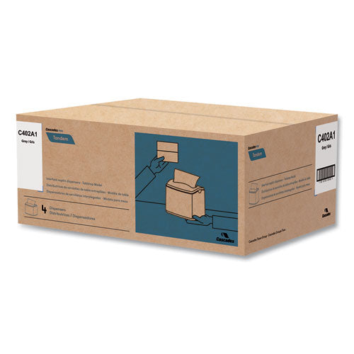 Image of Cascades PRO Tandem Tabletop Napkin Dispenser, 6.1 X 8.16 X 6.3, Gray, 4/carton
