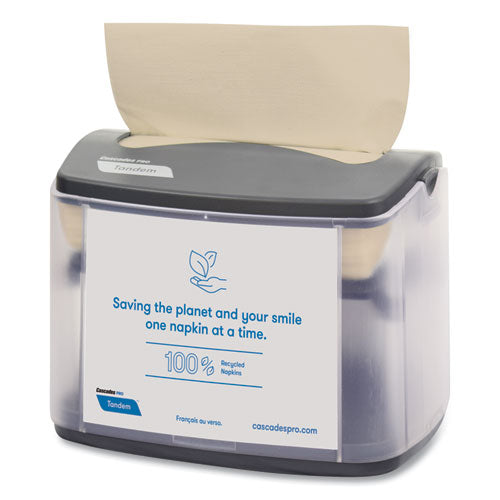 Image of Cascades PRO Tandem Tabletop Napkin Dispenser, 6.1 X 8.16 X 6.3, Gray, 4/carton