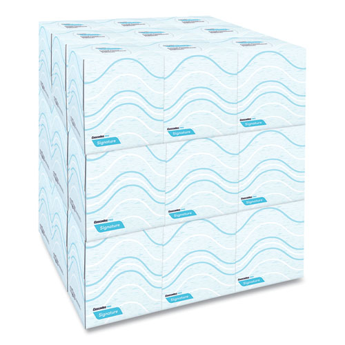 Image of Cascades PRO Signature Facial Tissue, 2-Ply, White, Cube, 90 Sheets/box, 36 Boxes/carton