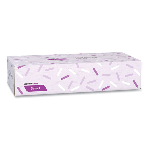 Image of Cascades PRO Select Flat Box Facial Tissue, 2-Ply, White, 100 Sheets/box, 30 Boxes/carton