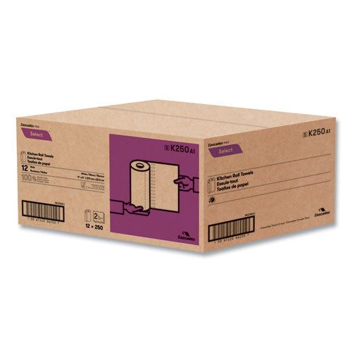 Image of Cascades PRO Select Kitchen Roll Towels, 2-Ply, 8 X 11, 250/roll, 12/carton