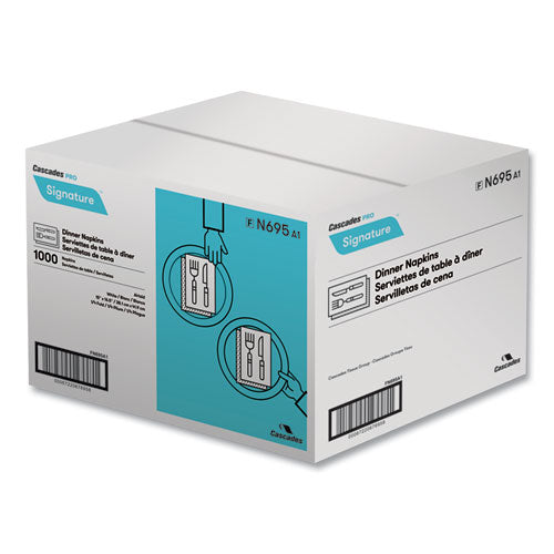 Image of Cascades PRO Signature Airlaid Dinner Napkins/guest Hand Towels, 1-Ply, 15 X 16.5, 1,000/carton