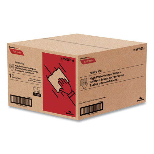 Image of Cascades PRO Tuff-Job S500 High Performance Wipers, 10 X 13, White, 1,100/roll