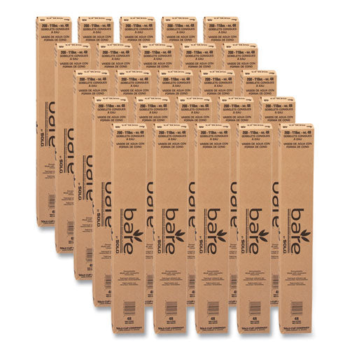Image of SOLO® Cone Water Cups, Chipboard Box Inner Packaging, 4 oz, Paper, White, 200/Bag, 25 Bags/Carton