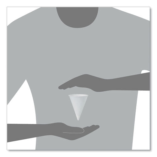 Image of SOLO® Cone Water Cups, Chipboard Box Inner Packaging, 4 oz, Paper, White, 200/Bag, 25 Bags/Carton
