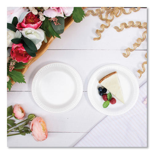 Image of Dart® Concorde Foam Plate, 6" dia, White, 1,000/Carton