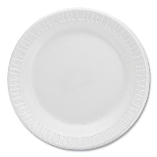 Image of Dart® Quiet Classic Laminated Foam Dinnerware Plates, 6" dia, White, 125/Pack, 8 Packs/Carton