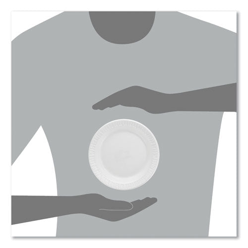 Image of Dart® Quiet Classic Laminated Foam Dinnerware Plates, 6" dia, White, 125/Pack, 8 Packs/Carton