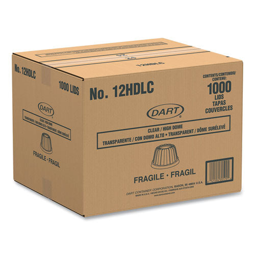 Image of Dart® D-T Sundae/Cold Cup Lids, Fits 6 oz/8 oz/12 oz Cold Cups, Plastic, Clear, 50/Pack, 20 Packs/Carton