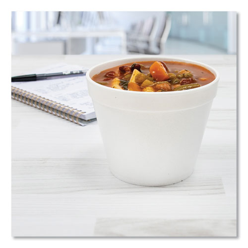 Image of Dart® Food Containers, 12 oz, White, Foam, 25/Bag, 20 Bags/Carton