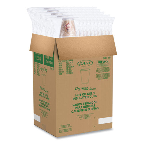 Image of Dart® Cafe G Foam Hot/cold Cups, 12 Oz, Brown/red/white, 1,000/carton