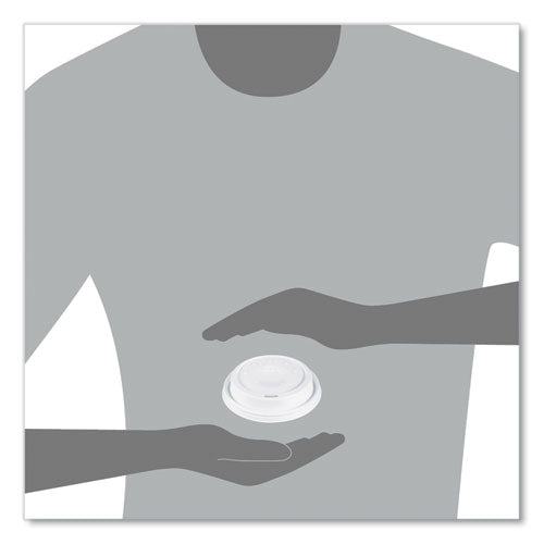 Image of SOLO® Cappuccino Dome Sipper Lids, Fits 12 oz to 24 oz Hot Cups, Plastic, White, 1,000/Carton