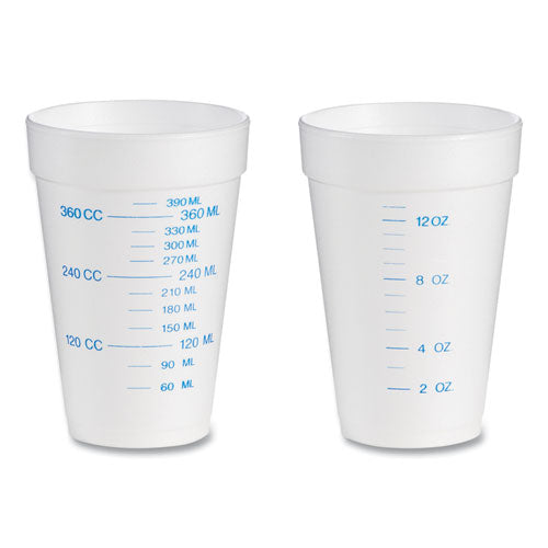 Image of Dart® Graduated Foam Medical Cups, 16 Oz, White, 25/pack, 40 Packs/carton