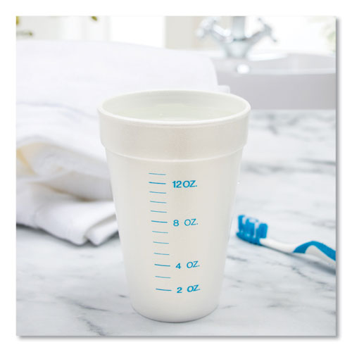 Image of Dart® Graduated Foam Medical Cups, 16 Oz, White, 25/pack, 40 Packs/carton