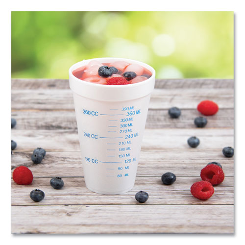Image of Dart® Graduated Foam Medical Cups, 16 Oz, White, 25/pack, 40 Packs/carton