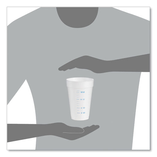 Image of Dart® Graduated Foam Medical Cups, 16 Oz, White, 25/pack, 40 Packs/carton