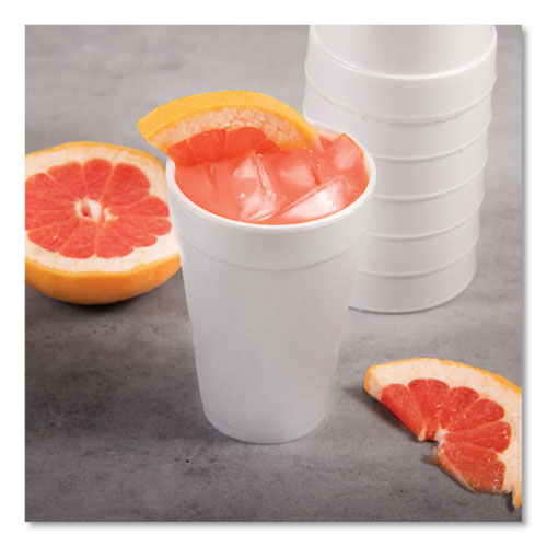 Image of Dart® Foam Drink Cups, 16 Oz, White, 20/bag, 25 Bags/carton