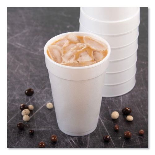Image of Dart® Foam Drink Cups, 16 Oz, White, 20/bag, 25 Bags/carton