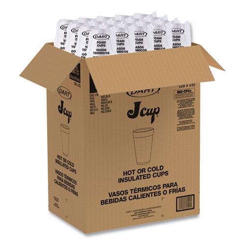 Image of Dart® Foam Drink Cups, 16 Oz, White, 20/bag, 25 Bags/carton