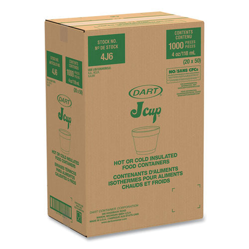 Image of Dart® Bowl Containers, 4 oz, White, Foam, 1,000/Carton